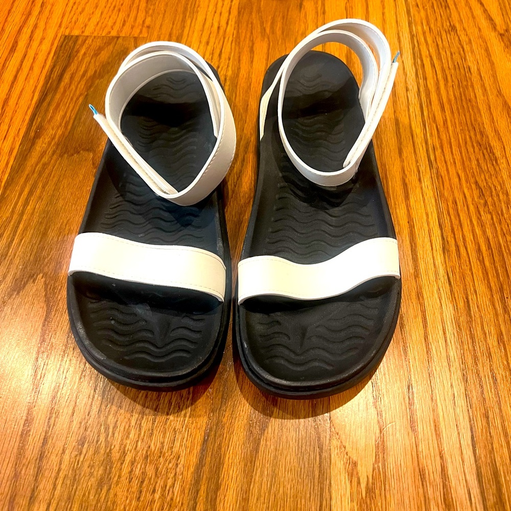 White and Black Native Juliet Sandals